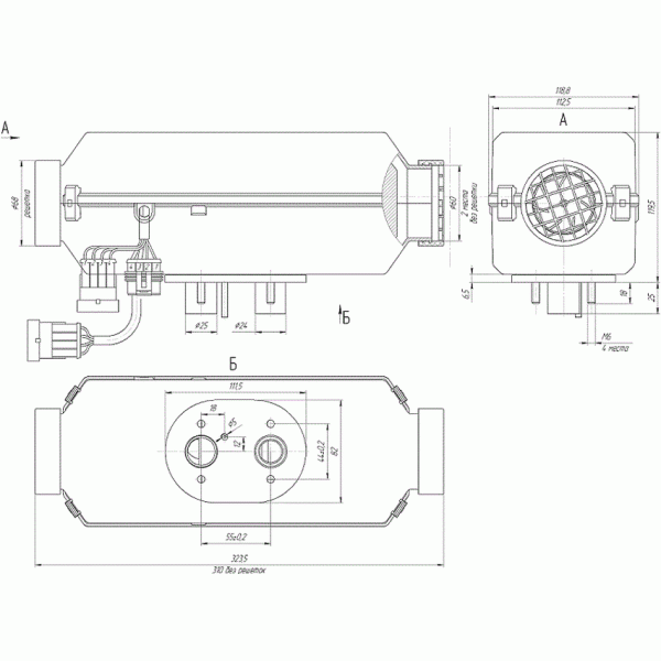 Отопитель воздушный / Air heater PLANAR-2D-12-S