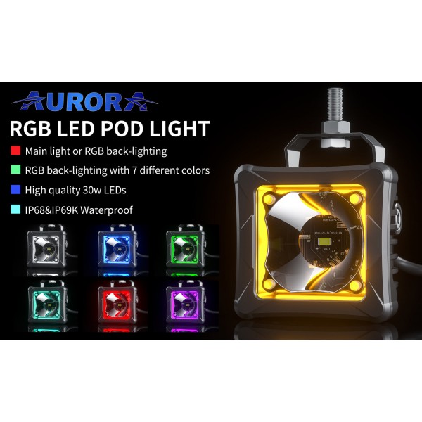 Комплект фар Aurora ALO-D3-2-P23-RGB..